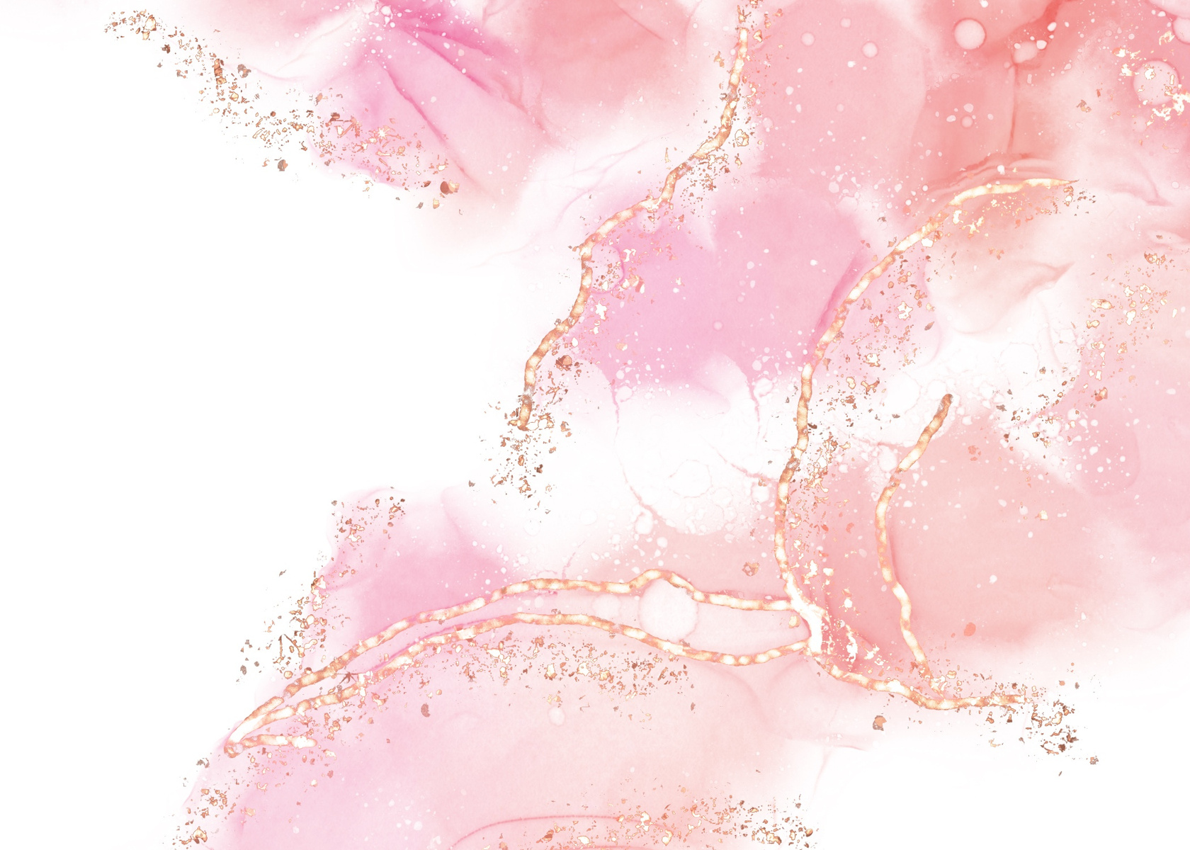 Peachy Pink with Metallic Gold Alcohol Ink Background